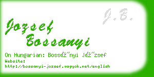 jozsef bossanyi business card